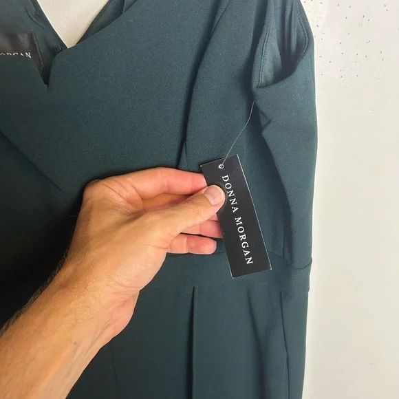 NWT Donna Morgan Elegant Dark teal Green Jumpsuit Preofessional Career Size 14 - Picture 11 of 14